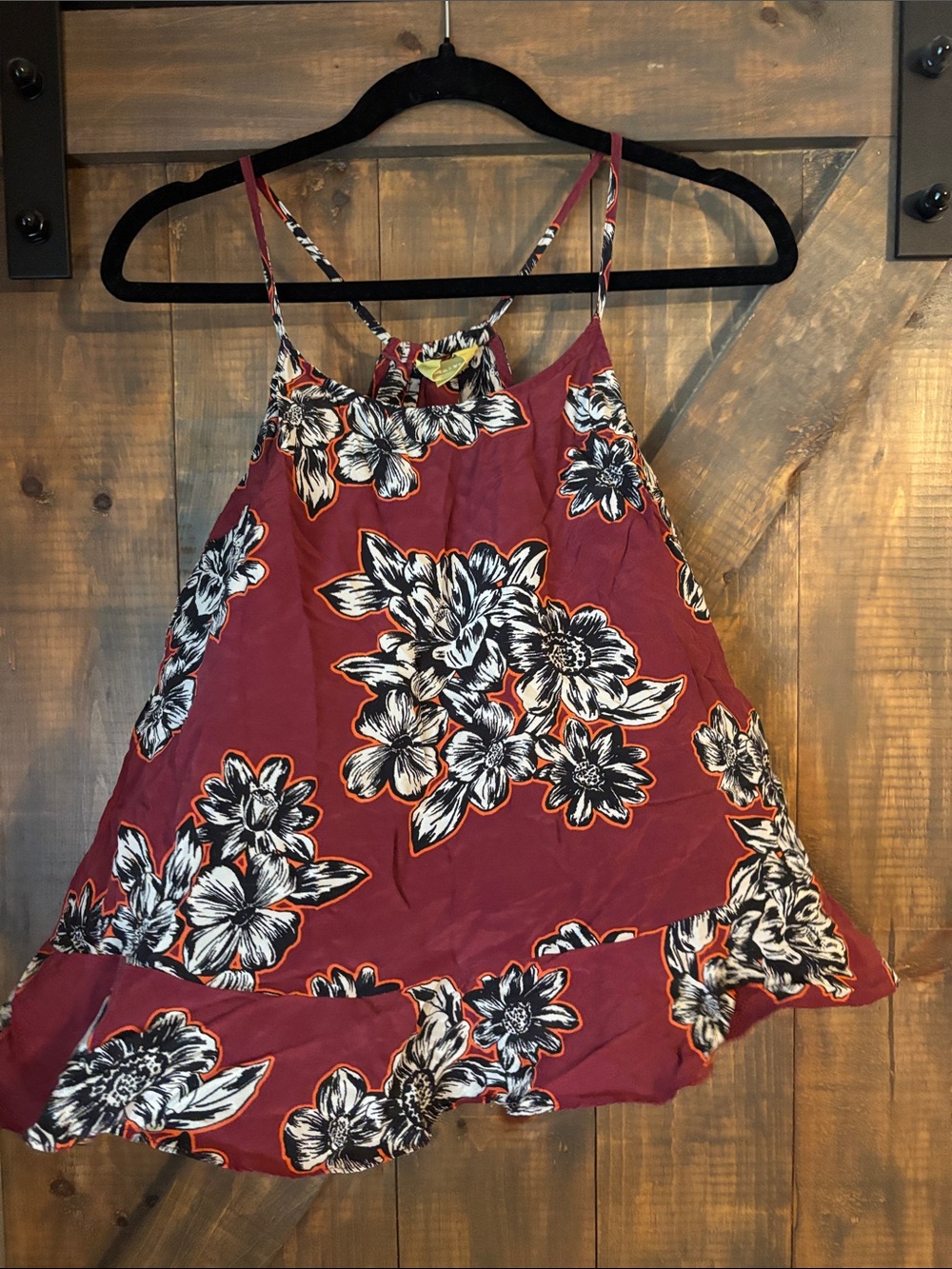 Maeve Burgundy Floral Spaghetti Strap Tank